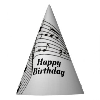 Gorro De Fiesta Notas musicales en plata