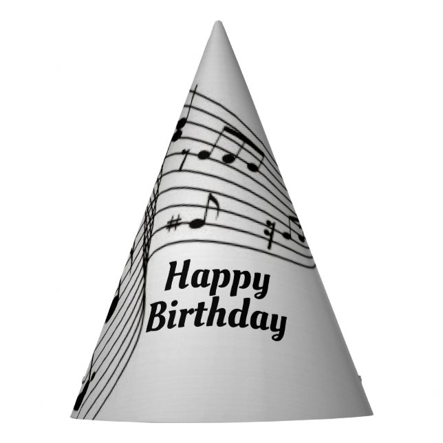 Gorro De Fiesta Notas musicales en plata (Anverso)