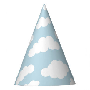 Gorro De Fiesta Nubes Pastel Bebé Asético Azul Y Blanco  