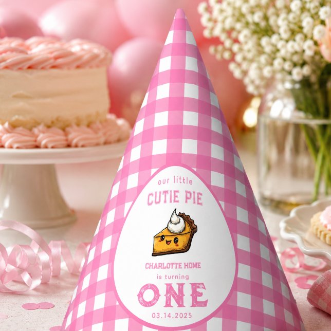 Gorro De Fiesta Nuestro Pequeño Pastelito Cumpleaños Pi Día 1er Cu (Our Little Cutie Pi Day 1st Birthday Party Hat)