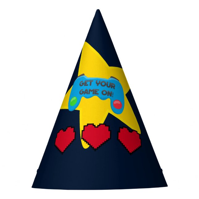 Gorro De Fiesta Obtén tu juego en el cumpleaños de la computadora  (Anverso)