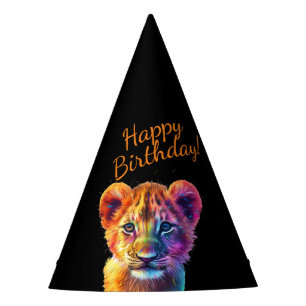 Gorro De Fiesta Oh Baby Big Cat Cub Feliz cumpleaños