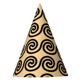 Gorro De Fiesta Olas Patrón Llave Meandro Griego Marrón