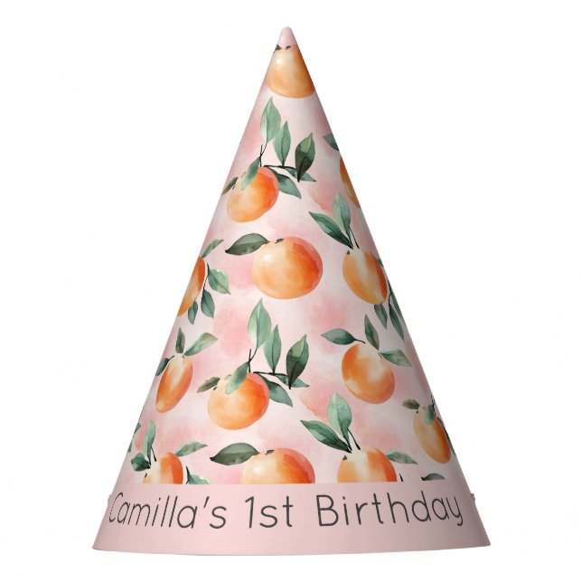Gorro De Fiesta One Sweet Peach First Birthday (Anverso)