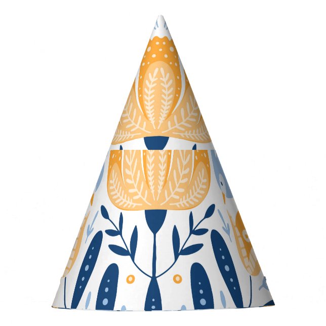 Gorro De Fiesta Ornamento floral de arte folclórico escandinavo (Anverso)