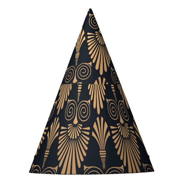 Gorro De Fiesta Oro negro Art Deco: Retro. (Anverso)