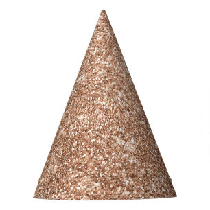 Gorro De Fiesta Oro subió purpurina brillante brillante