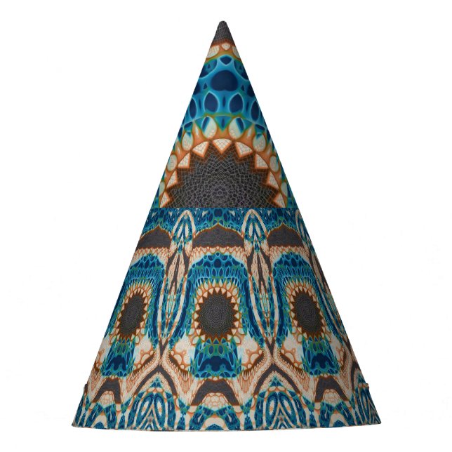 Gorro De Fiesta Oro turquesa Sol Southwestern Art (Anverso)