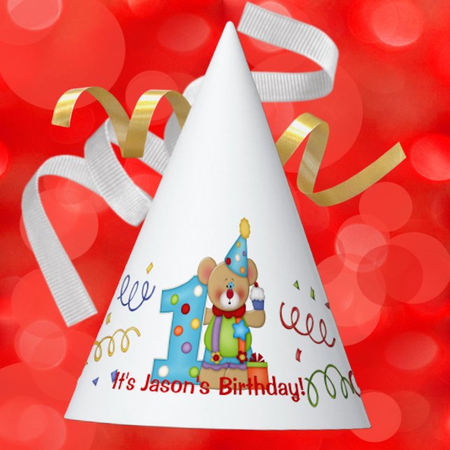 Gorro De Fiesta Oso de cumpleaños lindo edad 1 (Subido por el creador)