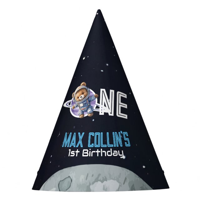 Gorro De Fiesta Outer Space Astronaut 1st Birthday (Anverso)