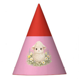Gorro De Fiesta Ovejas caprichosas y flores silvestres para un enc