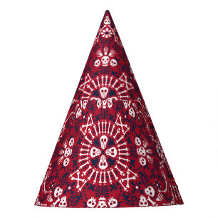 Gorro De Fiesta Paisley, calaveras, bandana, diseño cuadrado.