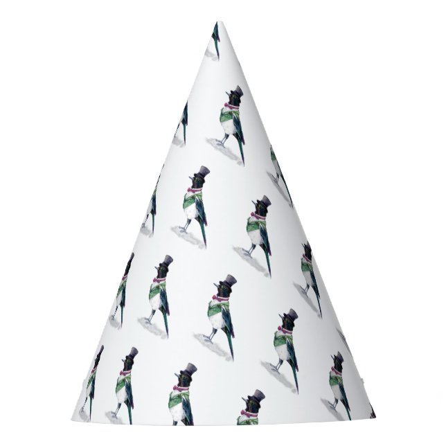 Gorro De Fiesta Pájaro magpie victoriano (Anverso)
