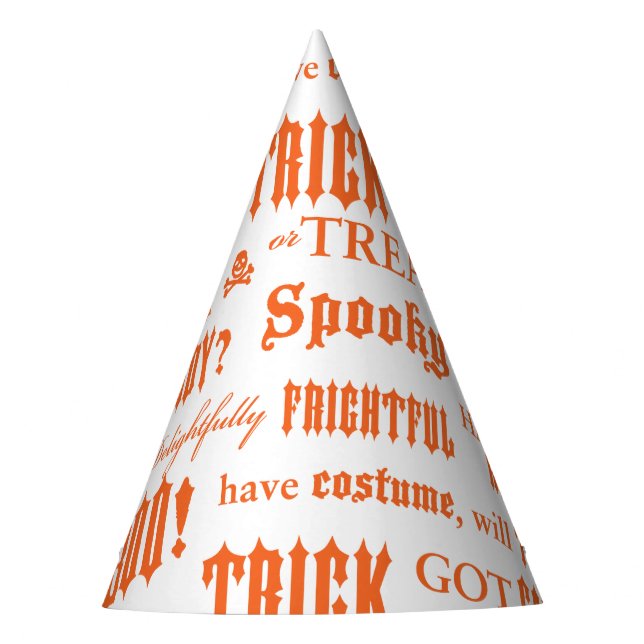 Gorro De Fiesta Palabras espeluznantes: Partido Halloween Blanco N (Anverso)