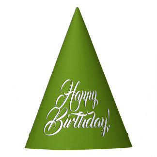 Gorro De Fiesta Paleta de aguacate verde feliz cumpleaños
