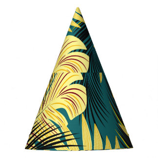 Gorro De Fiesta Palm Leaves: Tropical Vintage oscuro