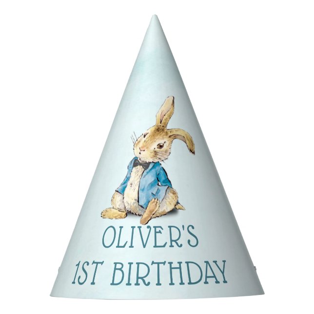 Gorro De Fiesta Papel de cumpleaños de Peter Rabbit Blue Boy (Anverso)
