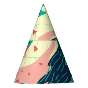 Gorro De Fiesta Papel de escritorio geométrico Retro Trendy Memphi