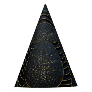 Gorro De Fiesta Papel De Lujo Cortado De Fondo Dorado.