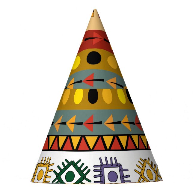 Gorro De Fiesta Papel mural tribal, diseño artístico étnico. (Anverso)