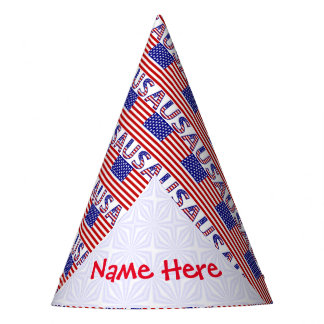 Gorro De Fiesta Papel personalizado con bandera de EE. UU. en mosa