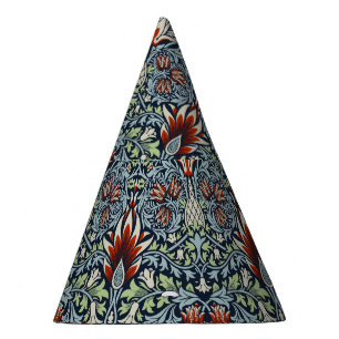 Gorro De Fiesta Papel pintado floral Morris Navy Blue Snakeshead