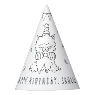 Gorro De Fiesta Partido de Cumpleaños de Llama - Coloca tu propio 