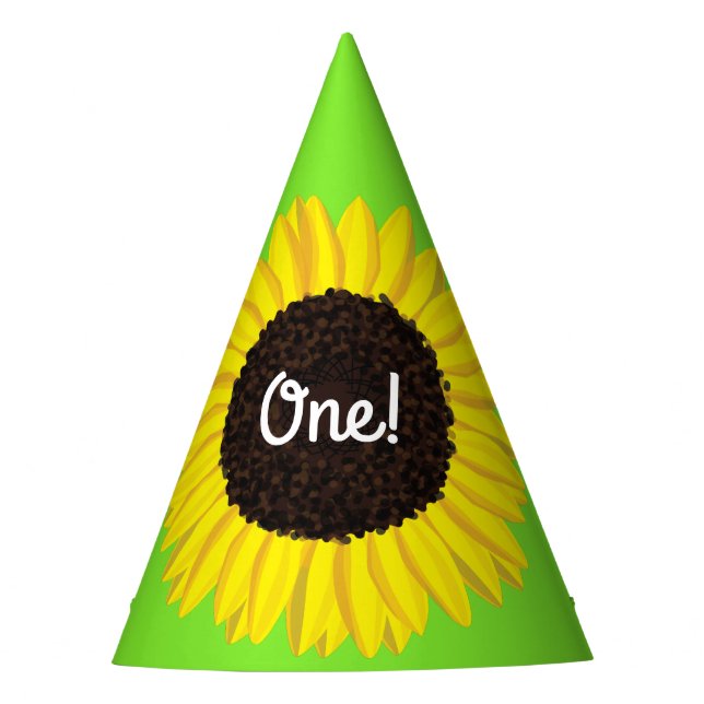 Gorro De Fiesta Partido de Cumpleaños del Girasol (Anverso)