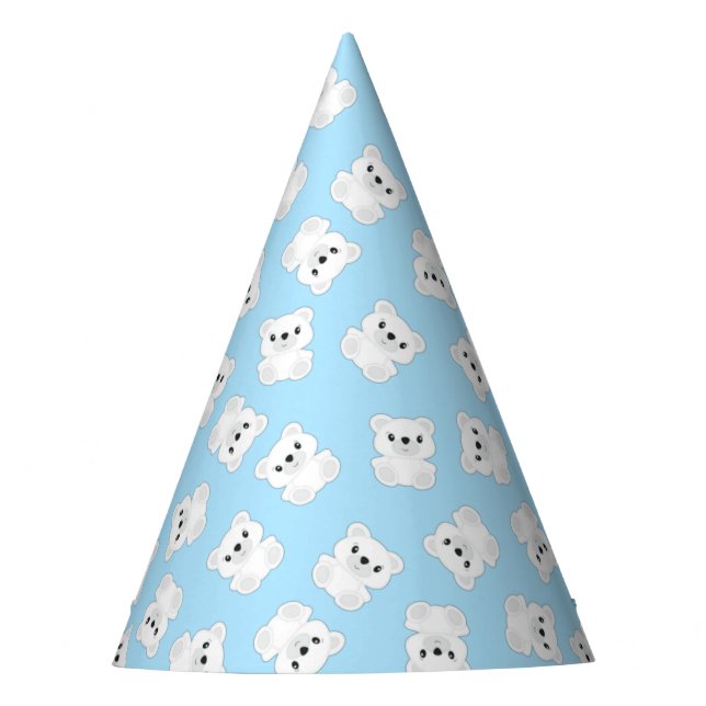 Gorro De Fiesta Partido de Cumpleaños del Oso Polar (Anverso)