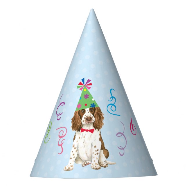 Gorro De Fiesta Partido de Cumpleaños Inglés Springer Spaniel (Anverso)