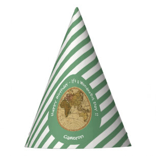 Gorro De Fiesta Partido Temático del Mapa del Hemisferio Oriental 