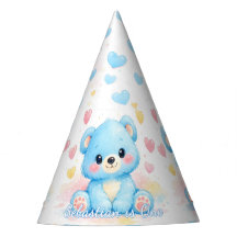 Gorro de fiesta pastel azul para cumpleaños de osi