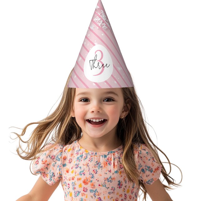 Gorro De Fiesta Pastel de invierno rosa Wonderland Snowflake (Subido por el creador)