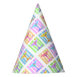 GORRO DE FIESTA PASTEL POP ART MARTINI GLASSES
