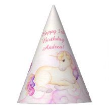 Pastel Watercolor Unicornio Y Globos Cumpleaños