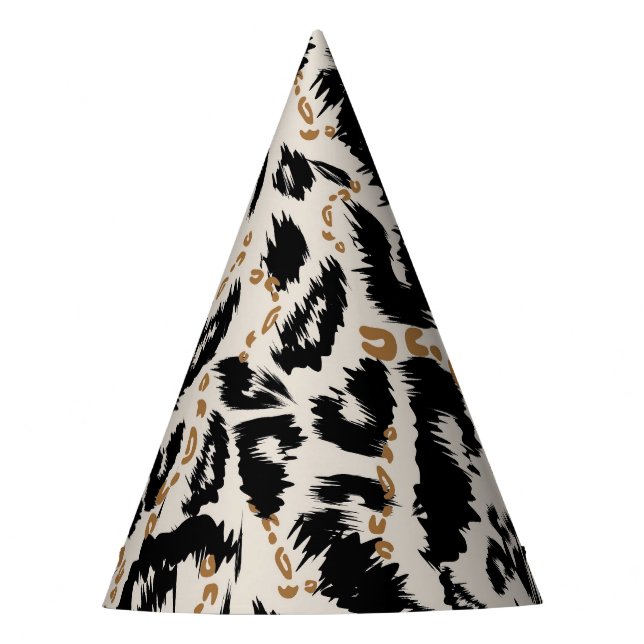 Gorro De Fiesta Patrón abstracto bohemio africano de leopardo (Anverso)