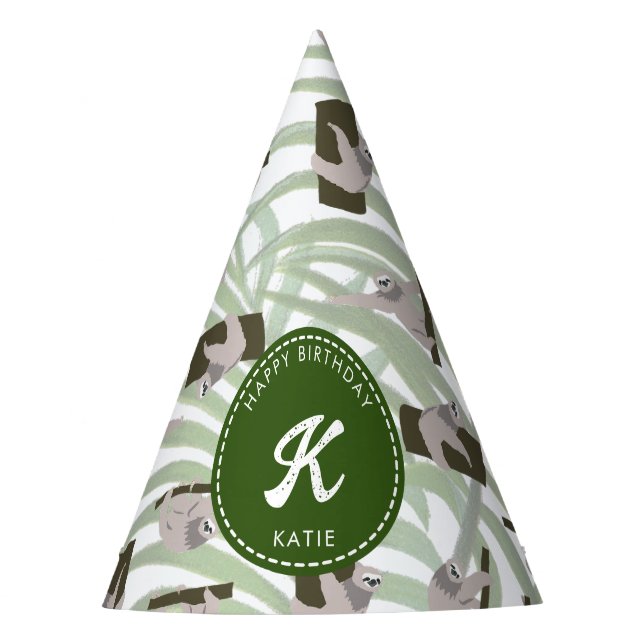 Gorro De Fiesta Patrón animal espumoso en bosque silvestre cumplea (Anverso)