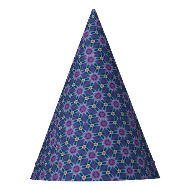 Gorro De Fiesta Patrón azul y púrpura (Anverso)