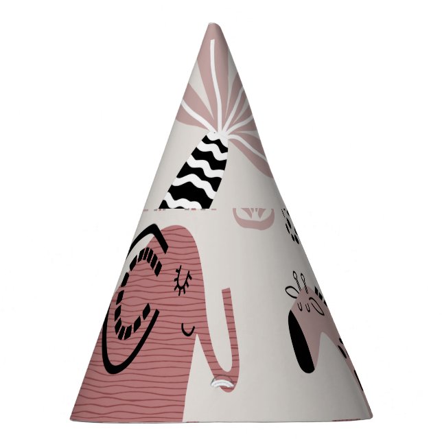 Gorro De Fiesta patrón con elefantes lindos y gigantes (Derecha)