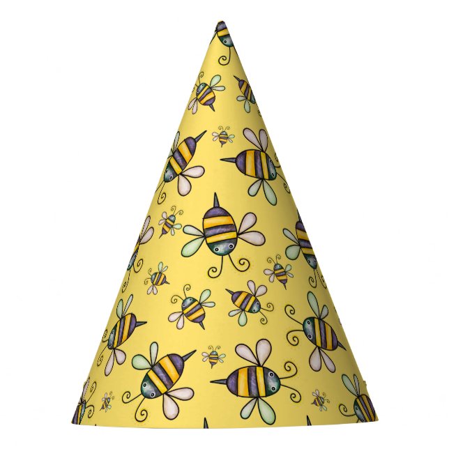 Gorro De Fiesta Patrón de abejas con burbujas (Anverso)