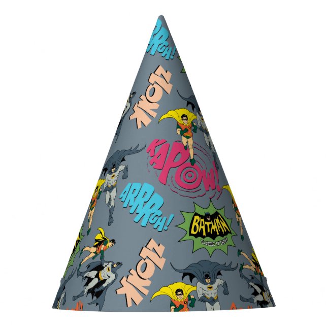 Gorro De Fiesta Patrón De Acción Batman Y Robin (Anverso)
