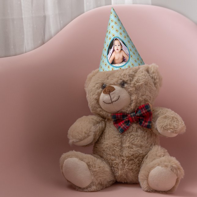 Gorro De Fiesta Patrón de aguacate fotográfico personalizado (Custom Photo Avocado Pattern Party Hat)