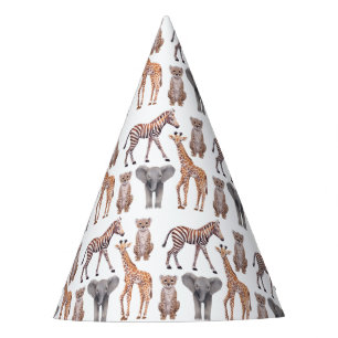 Gorro De Fiesta Patrón de animales de bebé Safari