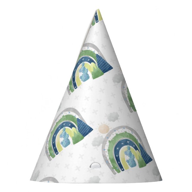 Gorro De Fiesta Patrón de Arcoíris en Acuarela (Izquierda)