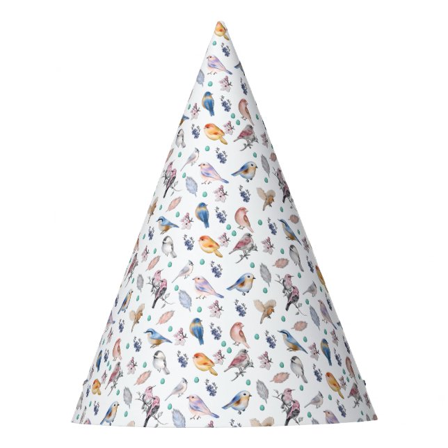 Gorro De Fiesta Patrón de aves primaverales (Anverso)