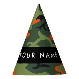 Gorro De Fiesta Patrón de camuflaje naranja, tu nombre, personaliz
