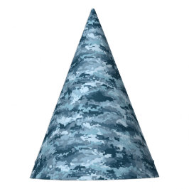 Gorro De Fiesta Patrón de camuflaje pixelado militar azul