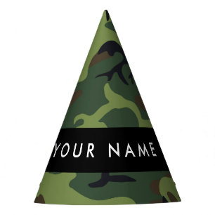 Gorro De Fiesta Patrón de camuflaje verde, nombre, personalización