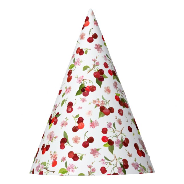 Gorro De Fiesta Patrón de cerezas 1 (Anverso)