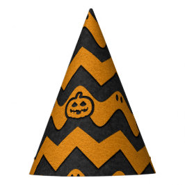 Gorro De Fiesta Patrón de Chevron de Halloween con fantasmas y cal